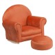 Kids Orange Microfiber Rocker Chair and Footrest