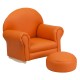 Kids Orange Vinyl Rocker Chair and Footrest