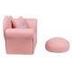 Kids Pink Chair and Footrest