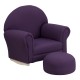 Kids Purple Fabric Rocker Chair and Footrest