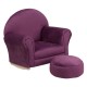 Kids Purple Microfiber Rocker Chair and Footrest