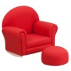 Kids Red Fabric Rocker Chair and Footrest