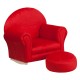 Kids Red Microfiber Rocker Chair and Footrest