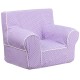 Small Lavender Dot Kids Chair with White Piping