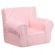 Small Light Pink Dot Kids Chair with White Piping