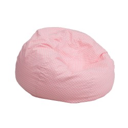 Small Light Pink Dot Kids Bean Bag Chair
