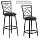 29'' Black Metal DUAL Height Counter or Bar Stool with Black Leather Swivel Seat