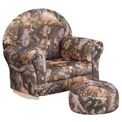 Kids Camouflage Fabric Rocker Chair and Footrest
