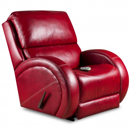 Massaging Como Red Leather Recliner with Heat Control