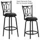 29'' Black Metal DUAL Height Counter or Bar Stool with Black Leather Swivel Seat