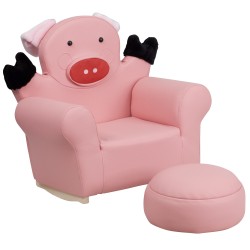 Kids Pig Rocker Chair and Footrest