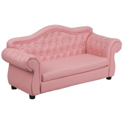 Kids Pink Traditional Sofa