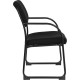 Black Fabric Executive Side Chair with Sled Base