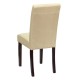 Ivory Leather Upholstered Parsons Chair
