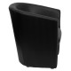Black Leather Barrel-Shaped Guest Chair