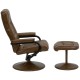 Contemporary Palimino Leather Recliner and Ottoman with Leather Wrapped Base