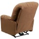 Contemporary Calcutta Camel Microfiber Power Chaise Recliner with Push Button