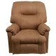 Contemporary Calcutta Camel Microfiber Power Chaise Recliner with Push Button