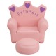 Kids Pink Princess Chair and Footrest