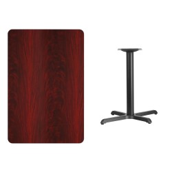 30'' x 45'' Rectangular Mahogany Laminate Table Top with 22'' x 30'' Table Height Base