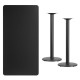 30'' x 60'' Rectangular Black Laminate Table Top with 18'' Round Bar Height Table Bases