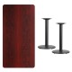 30'' x 60'' Rectangular Mahogany Laminate Table Top with 18'' Round Table Height Bases