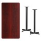 30'' x 60'' Rectangular Mahogany Laminate Table Top with 22'' x 22'' Bar Height Table Bases