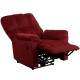 Contemporary Top Hat Berry Microfiber Power Recliner with Push Button