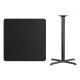 36'' Square Black Laminate Table Top with 30'' x 30'' Bar Height Table Base