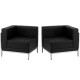 Immaculate Collection Black Leather 2 Piece Corner Chair Set