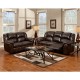 Reclining Living Room Set in Brandon Brown Leather