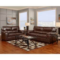 Living Room Set in Cheyenne Cafe Leather