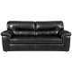 Taos Black Leather Sofa