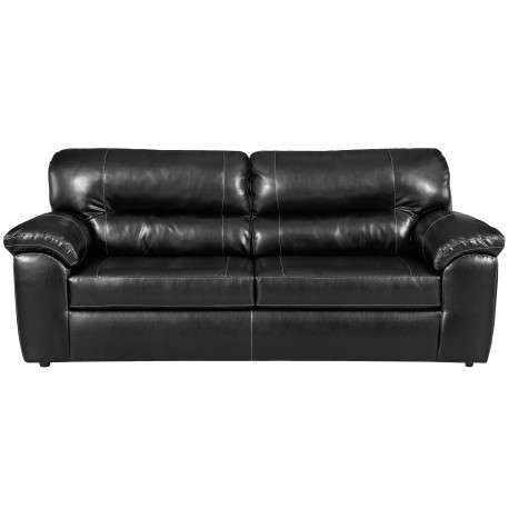 Taos Black Leather Sofa