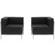 Immaculate Collection Black Leather 2 Piece Corner Chair Set
