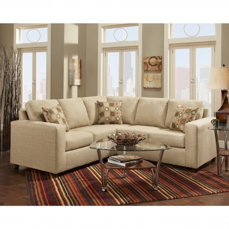 Vivid Beige Fabric Sectional