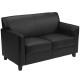 Able Collection Black Leather Love Seat
