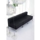 Immaculate Collection Contemporary Black Leather Love Seat with Encasing Frame