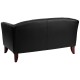 Emperor Collection Black Leather Love Seat