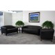 Emperor Collection Black Leather Love Seat