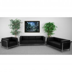 Immaculate Collection Black Leather 3 Piece Sofa Set