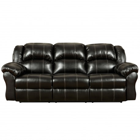 Taos Black Leather Reclining Sofa