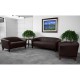 Emperor Collection Brown Leather Love Seat