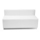 Inspiration Collection White Leather Loveseat with Brushed Stainless Steel Base