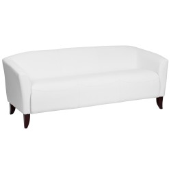Emperor Collection White Leather Sofa