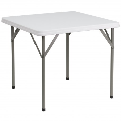 34'' Square Granite White Plastic Folding Table
