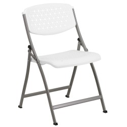 White Designer Comfort Molded Folding Chair