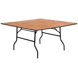 60'' Square Wood Folding Banquet Table