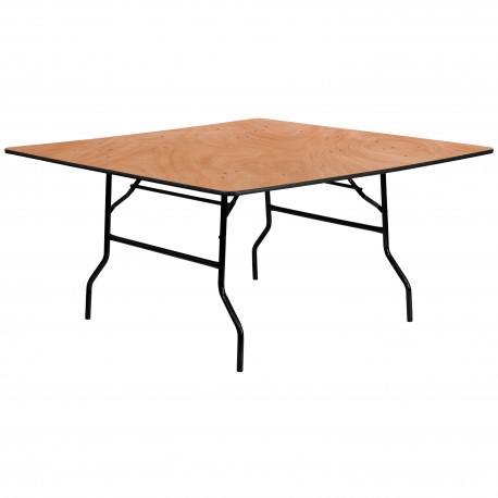 60'' Square Wood Folding Banquet Table