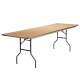 30'' x 96'' Rectangular HEAVY DUTY Birchwood Folding Banquet Table with METAL Edges and Protective Corner Guards